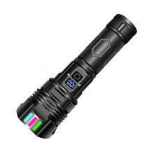 Zorro A08 Flachmund-Taschenlampe mit digitaler Anzeige und Leuchtstoffröhre, Hochleistungs-LED-Taschenlampe (Batterien nicht enthalten): A08