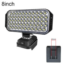 8-Zoll-Quadrat-LED-Notarbeitsleuchte mit zwei USB-Anschlüssen, Fern- und Abblendlicht, kompatibel mit dem Dayi-Akkukartensteckplatz.