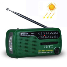 DE13 Handkurbelbetriebenes, solarbetriebenes Notfallradio für den Außenbereich mit vollem Frequenzband (grün)