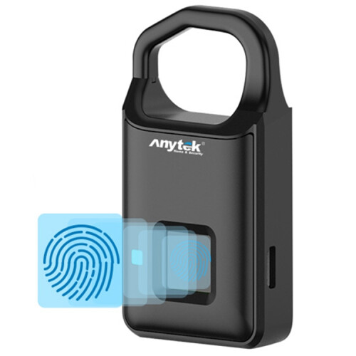 Anytek P4 3.7V Micro Usb Rechargeable Semiconductor Fingerprint Sensor Padlock:P4