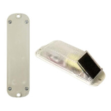 Solarbetriebene LED-Blinkwarnleuchte für die Nachtbeleuchtung, Ausführung: Schraubmontage (weiß).