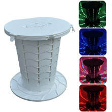 Extendable Outdoor Emergency Vehicle-Mounted Mobile Toilet, Camping Folding Stool, Portable Storage Bucket, Trash Can, Simple Toilet, White With Ligh
