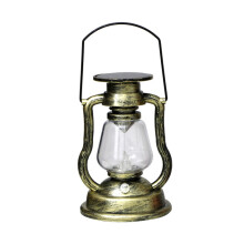 200802 Retro Solar-Petroleumlampe, handliche Lampe in Form einer Lampe, Heimdekoration, Flammenlampe (Gold): Gold