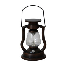 200802 Retro Solar-Petroleumlampe, Design-Handlampe, Heimdekoration, Flammenlampe (Rostfarbe): Rostig