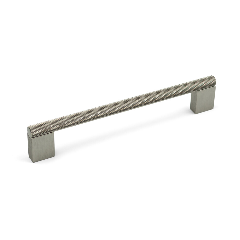 (160Mm Handle) Brushed Nickel Knurled Cabinet Handle 160Mm & Pull 5060796707717