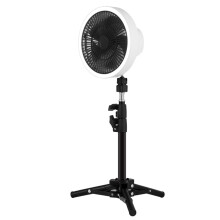ZK-01 7-Zoll Outdoor-Camping-LED-Licht-Deckenventilator mit Stativ, tragbar, multifunktional, mit Powerbank (Weiß): Weiß