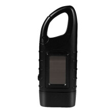 AT5503 Solarbetriebene, handbetriebene LED-Notfalltaschenlampe (Farbe: Schwarz): schwarz