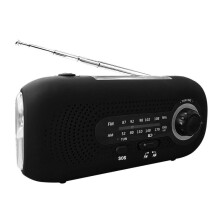 SOS-Notfallradio mit Solarbetrieb und Handkurbel, Batterien nicht enthalten, Spezifikationen: US-Version (Schwarz): US-Version