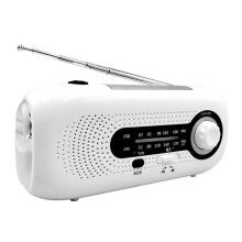 SOS-Notfallradio mit Solarbetrieb und Handkurbel, Batterien nicht enthalten, Spezifikationen: Europäische Version (weiß).