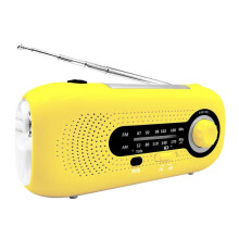 SOS-Notfallradio mit Solarbetrieb und Handkurbel, Batterien nicht enthalten, Spezifikationen: Europäische Version (gelb).
