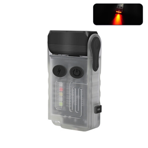 V20 Portable Keychain Light, Rechargeable High-Intensity Mini Flashlight (White & Red):White Red Light