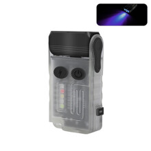Linterna portátil llavero V20, mini linterna recargable de alta intensidad (blanca con luz morada): Luz blanca y morada