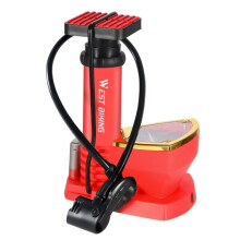 West Rider Tragbare Mountainbike-Pumpe mit Fußpumpe und Manometer (118 Rot): WEST BIKING Fußpumpe (118 Rot)