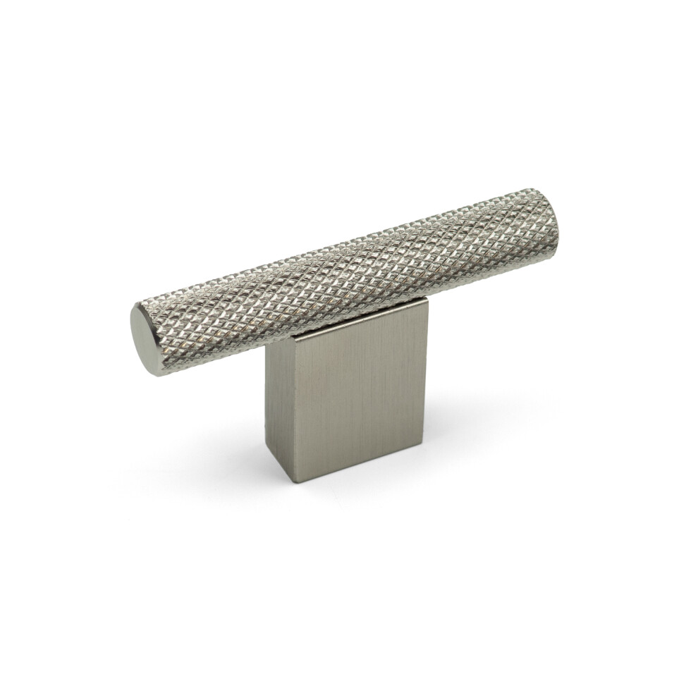 (60Mm Pull) Brushed Nickel Knurled Cabinet Handle 160Mm & Pull 5060796707724