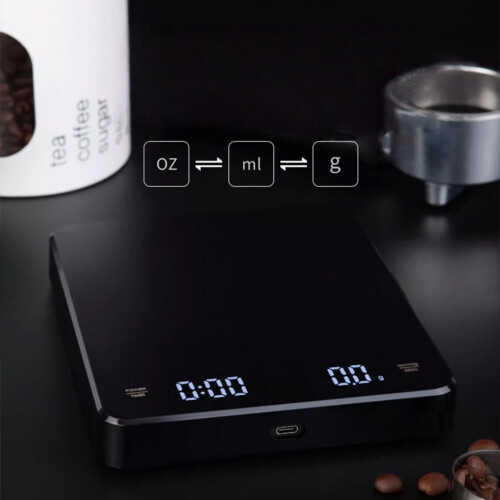 Professional Digital Coffee Scale with Timer, High Precision Sensor, LED Hidden Display, Compact Kitchen Scale 2
