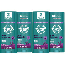 Tom's of Maine Wild Lavender Natural Deodorant for Men and Women,Aluminum Free,No Artificial Fragrances,Dyes,or Preservatives, 3.25 oz,(Pack of 4)