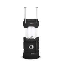 5803 Solarbetriebene Campinglampe, tragbare LED-Notleuchte für den Außenbereich mit USB-Ausgang (Schwarz): Solar + USB