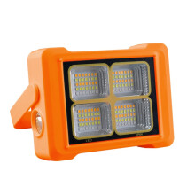 Solarbetriebener Flutlichtstrahler, tragbare Taschenlampe, Notarbeitsleuchte (orange): 144 LEDs