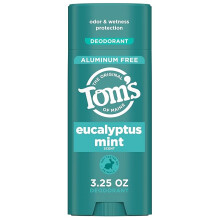 Tom's of Maine Eucalyptus Mint Aluminum Free Natural Deodorant For Women & Men | Goes on Clear | Odor & Wetness Protection | 3.25 oz