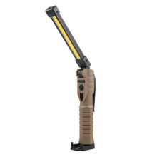 Ft20 Double-Sided Cob Folding Work Light With Strong Magnet And 3 Light Sources - High-Intensity Emergency Flashlight/Inspection Light (Color: Khaki)