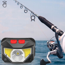 T09-COB LED-Stirnlampe mit hoher Lichtintensität, USB-aufladbar, Induktions-Rotlicht, Mini-Stirnlampe zum Angeln und für den Außenbereich: T09-COB