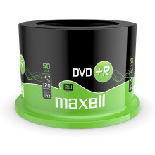 Maxell DVD+R 4.7 GB 16X 120 Min Video - 50 Pack