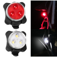 COB-LED-Chips, USB-aufladbar, vierstufige Dimmung, wasserdicht, Fahrrad-Vorder- und Rücklichtset, rotes + weißes Licht, 650 mA.
