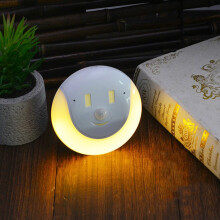 Wiederaufladbares, lichtgesteuertes Nachtlicht mit Bewegungssensor und Smiley-Gesicht (warmweißes Licht): Warmweißes Licht