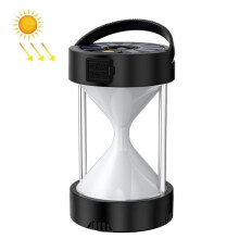 Campinglampe, Notleuchte, multifunktionale Zeltleuchte, solarbetriebene, wiederaufladbare LED-Hochleistungs-Campinglampe (Sanduhrform, schwarz): Sand