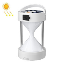 Campinglampe, Notleuchte, multifunktionale Zeltleuchte, solarbetriebene, wiederaufladbare LED-Hochleistungs-Campinglampe (Sanduhrform, weiß): 5809 Sa