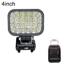 Faro di emergenza portatile a LED quadrato da 4 pollici per esterni con doppia porta USB, compatibile con gli slot per batterie Makita.: Faro alto e