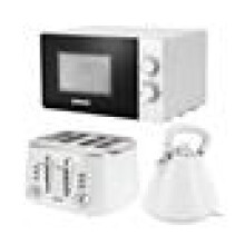 (White) Geepas Kettle, 4 Slice Toaster and 20L Mini Oven