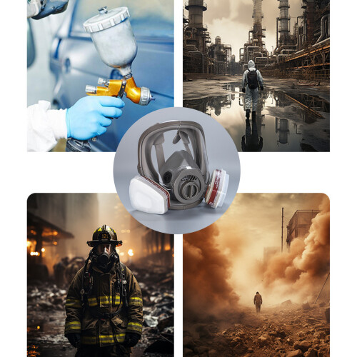 Full Face Respirator Mask Rubber Face Shield Including Filter 1