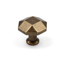 32mm Antique Brass Cabinet Knob Octagonal Pull
