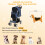 Maxmass Travel Pet Stroller, Foldable Small Medium Sized Dog Cat Trolley with St 8