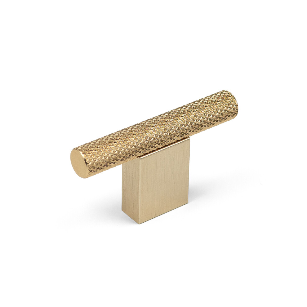 (60Mm Knob Pull) Brass Knurled Gold Cabinet Pulls 5060796707762