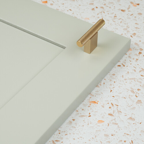 (60mm Knob Pull) Brass Knurled Gold Cabinet Pulls 1