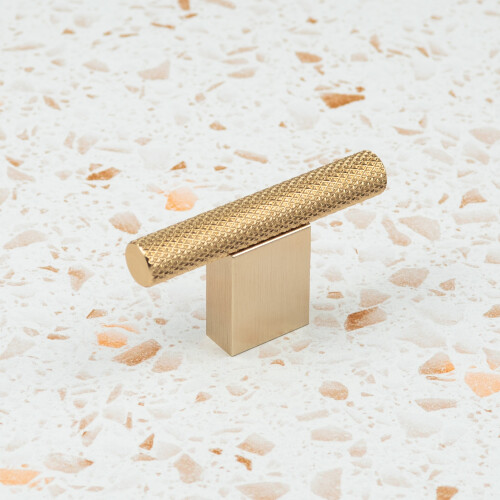 (60mm Knob Pull) Brass Knurled Gold Cabinet Pulls 2