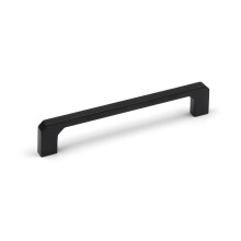 (128mm Handle) Matt Black Squared Angled Slim Cabinet Handles
