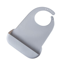 Soft Silicone Adult Bib Waterproof Saliva Towel Feeding-Gray