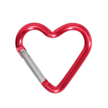 Heart Shape Carabiner Clip Aluminum Alloys Keychain Clip-Red