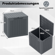 Vonkajší úložný box 96 l, uzamykateľné veko, ratanový vzhľad, sivý