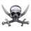 Gothic Skull Daggers Badge Pin Horror Skeleton Brooch-B 1