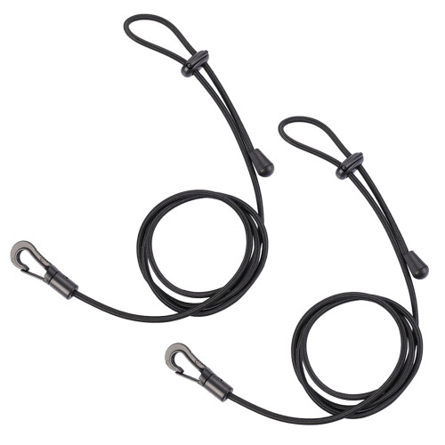 Kayak Paddle Leash Safety Rod Adjustable Canoe Paddle-Black