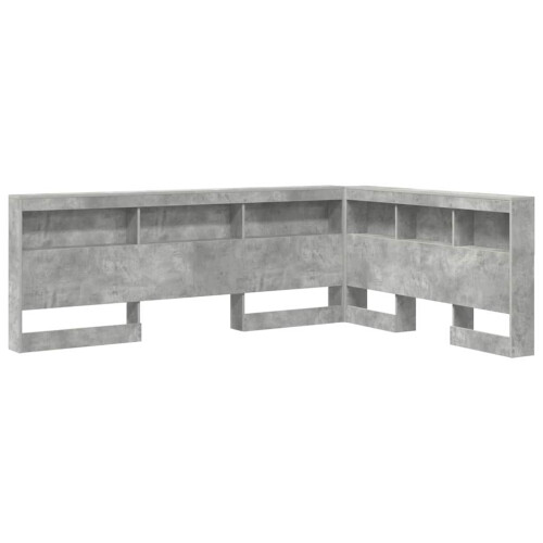 VidaXL vidaXL Storage Headboard Concrete Grey 135 cm Engineered Wood 2