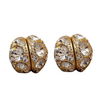 Magnetic Stud Earring Clip on Earrings Jewelry Zircon-Gold