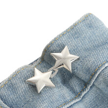 Instant Button Jean Button Star Draai tailleknop-Zilver