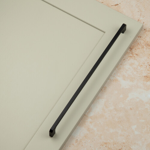(320mm Handle) Matt Black Squared Angled Slim Cabinet Handles 1