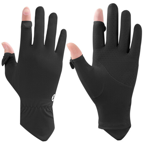 Cooling Ice Silk Gloves (One Size) Black