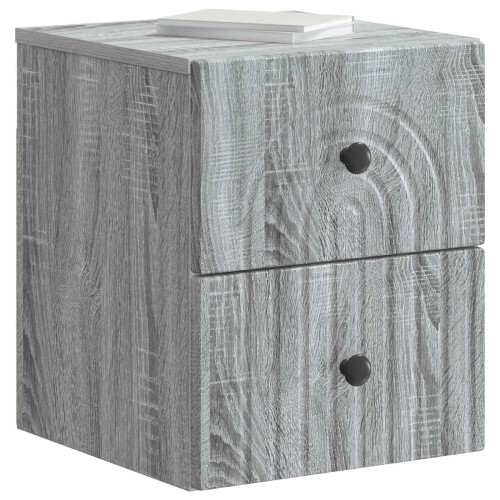 VidaXL vidaXL Wall-Mounted Bedside Cabinet 2 pcs Grey Sonoma Engineered Wood 1